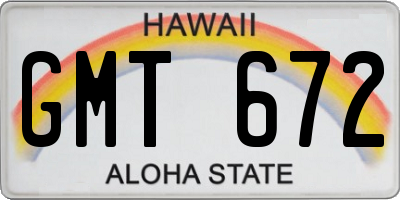 HI license plate GMT672