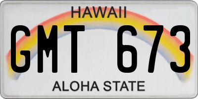 HI license plate GMT673