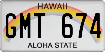 HI license plate GMT674