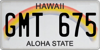 HI license plate GMT675
