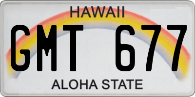 HI license plate GMT677