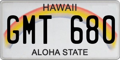 HI license plate GMT680