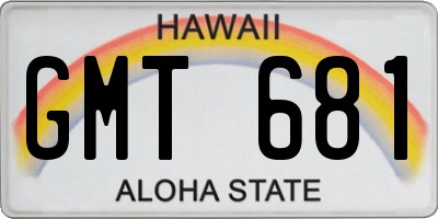 HI license plate GMT681