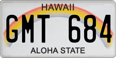 HI license plate GMT684