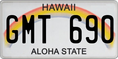 HI license plate GMT690