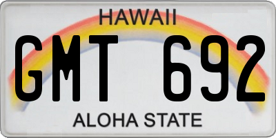 HI license plate GMT692