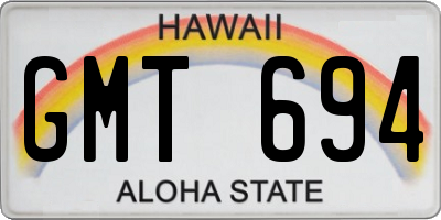 HI license plate GMT694