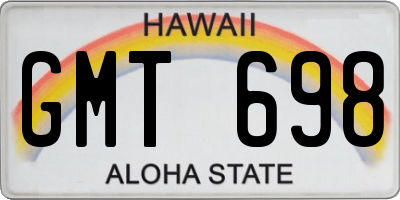 HI license plate GMT698