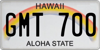 HI license plate GMT700