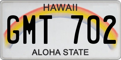 HI license plate GMT702