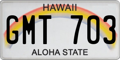 HI license plate GMT703