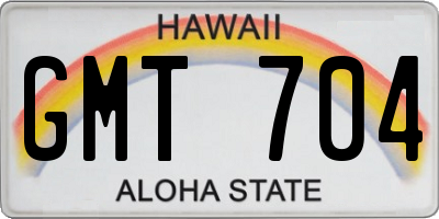 HI license plate GMT704