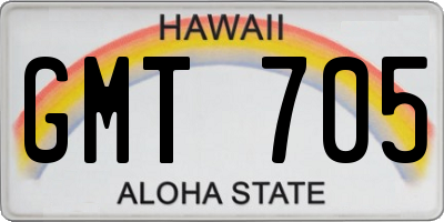 HI license plate GMT705