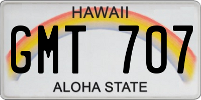 HI license plate GMT707