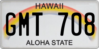 HI license plate GMT708