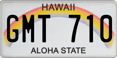 HI license plate GMT710