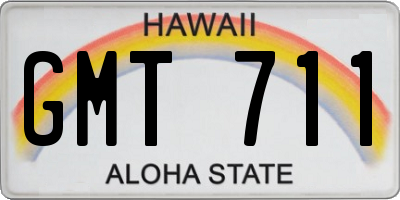 HI license plate GMT711