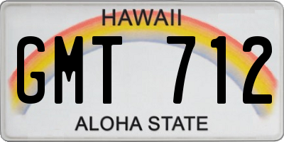 HI license plate GMT712