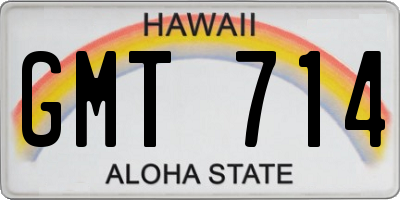 HI license plate GMT714