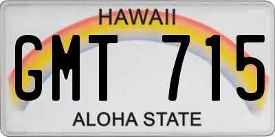 HI license plate GMT715