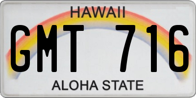 HI license plate GMT716