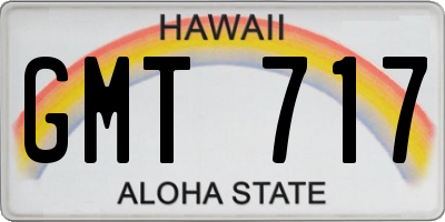 HI license plate GMT717