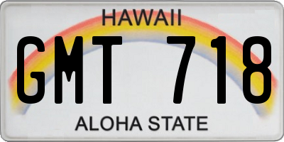 HI license plate GMT718