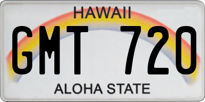 HI license plate GMT720