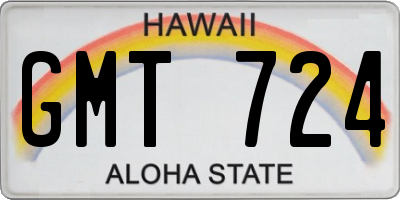HI license plate GMT724