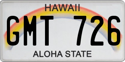 HI license plate GMT726