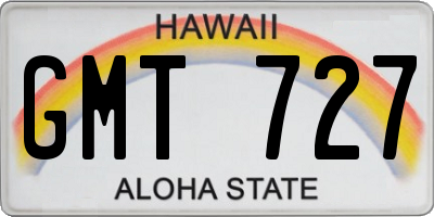 HI license plate GMT727