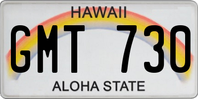 HI license plate GMT730