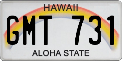 HI license plate GMT731
