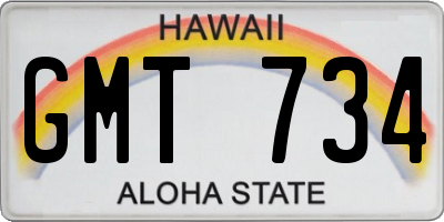 HI license plate GMT734