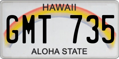 HI license plate GMT735
