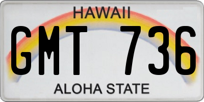 HI license plate GMT736