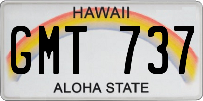 HI license plate GMT737