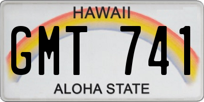 HI license plate GMT741