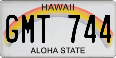 HI license plate GMT744