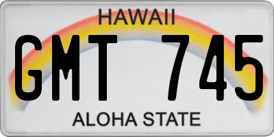 HI license plate GMT745