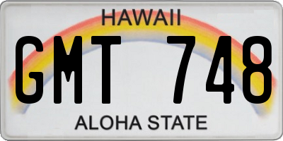HI license plate GMT748
