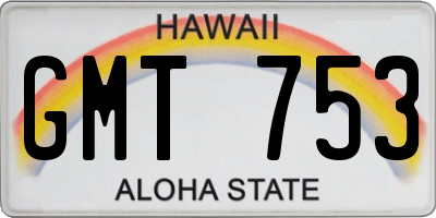 HI license plate GMT753
