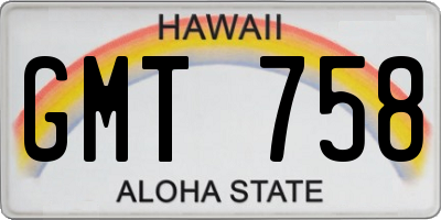 HI license plate GMT758