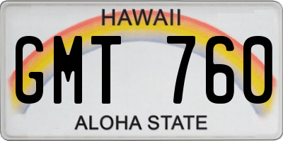 HI license plate GMT760