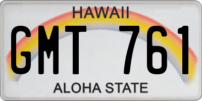 HI license plate GMT761