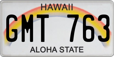 HI license plate GMT763