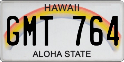 HI license plate GMT764
