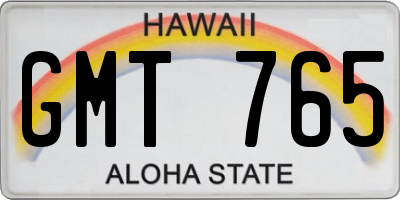HI license plate GMT765
