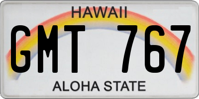 HI license plate GMT767