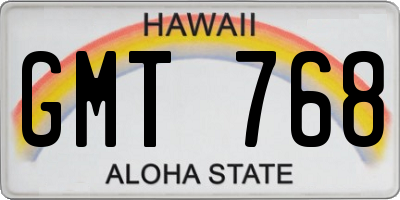 HI license plate GMT768